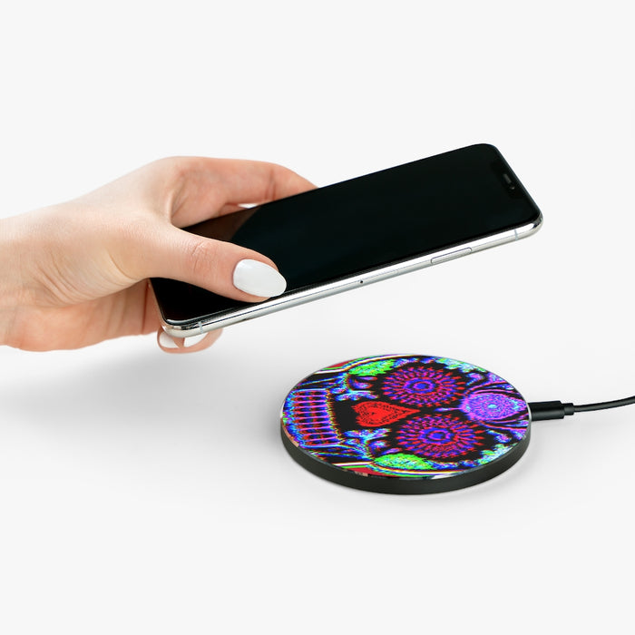 Wireless Phone Charger Neon Sugar Skull // iPhone / Samsung / Android compatible