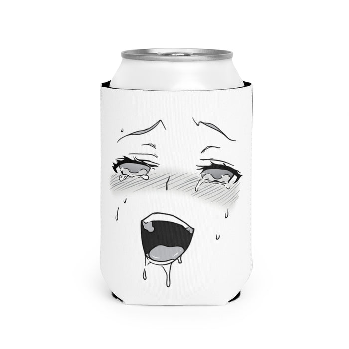 Can Cooler Ahegao Face Anime Girl // Beer Koozie