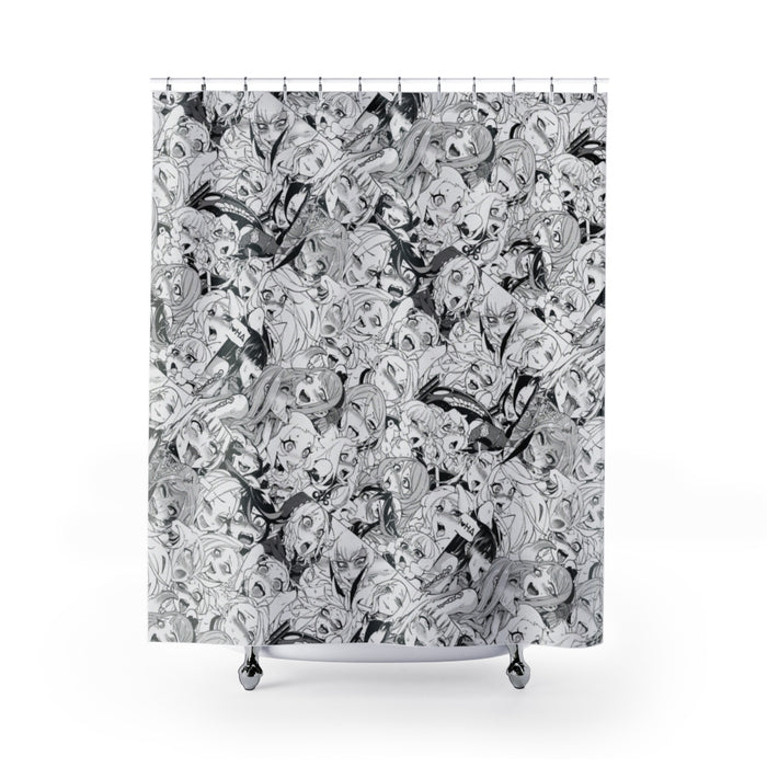 Shower Curtains Anime Ahegao Pattern