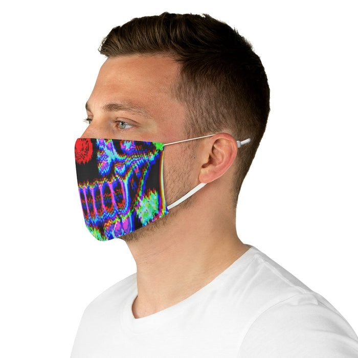 Neon Sugar Skull Face Mask // Scary Cloth Mask // Smile Mask