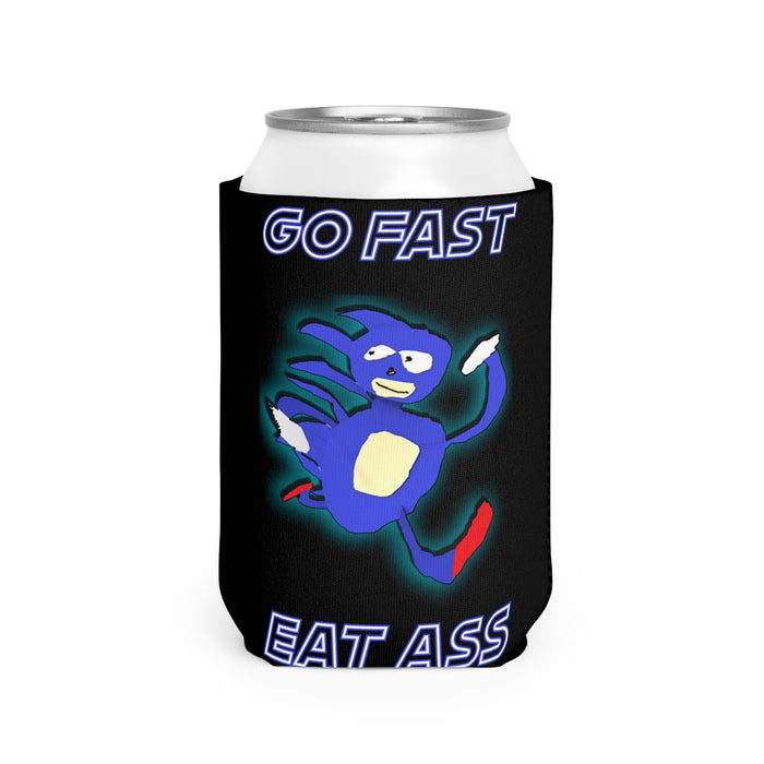 Go Fast Eat Ass Can Cooler Sleeve // Sanic Meme Beer Koozie