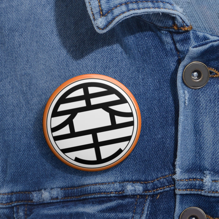 Kanji Symbol Pin Goku Gi // Anime Buttons