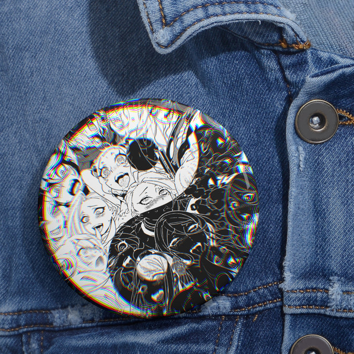 Ahegao 3D Yin Yang Pin // Anime Button