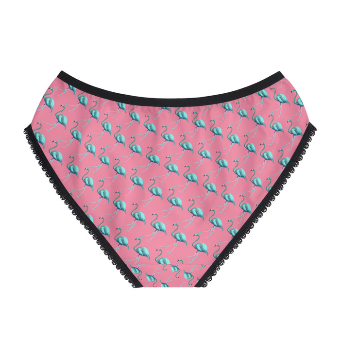 Women's Briefs Blue Flamingo Blueblino, Pink Panties With Black Lace
