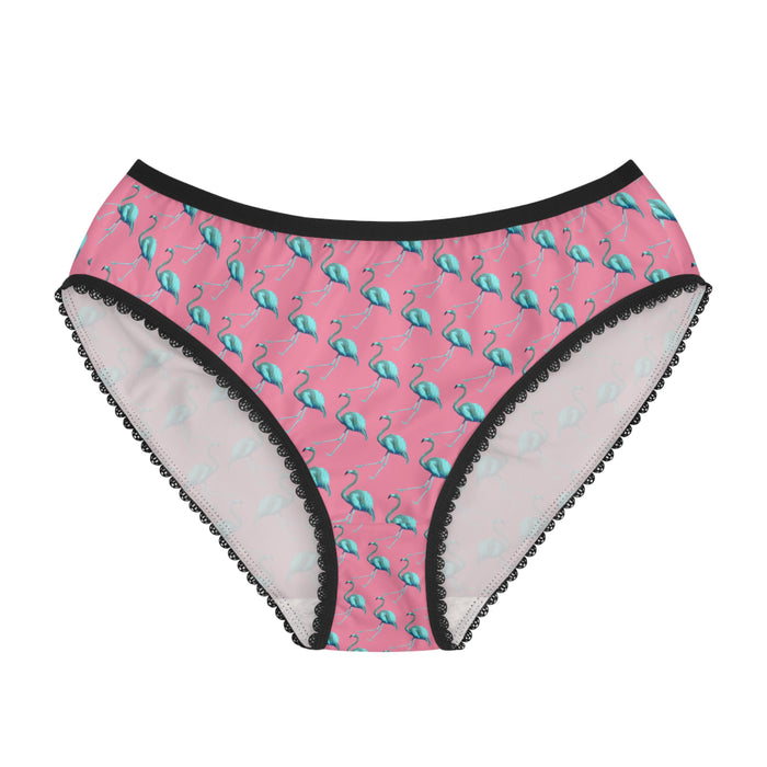 Women's Briefs Blue Flamingo Blueblino, Pink Panties With Black Lace