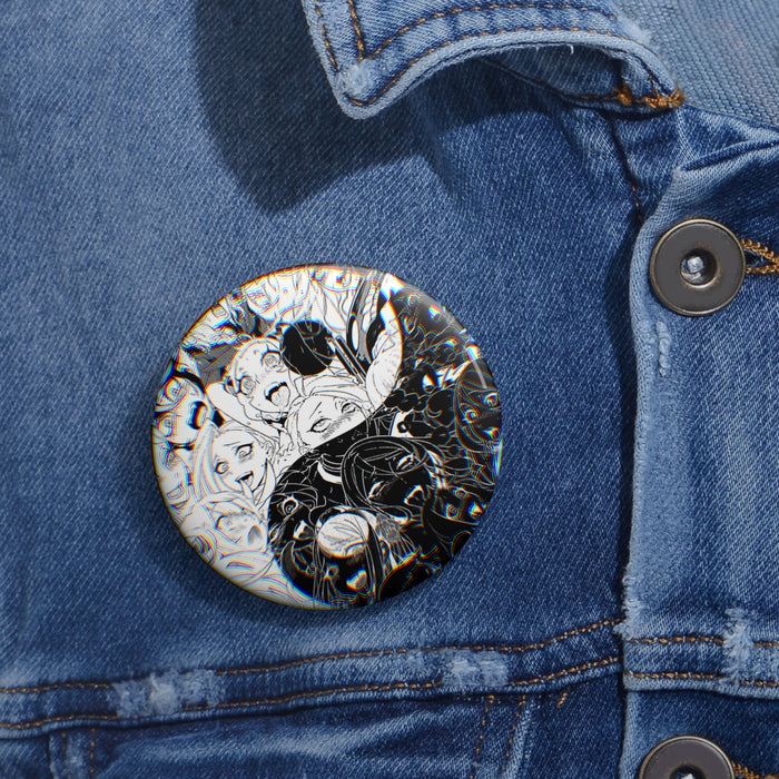 Ahegao 3D Yin Yang Pin // Anime Button