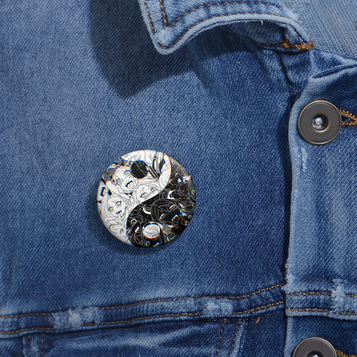 Ahegao 3D Yin Yang Pin // Anime Button