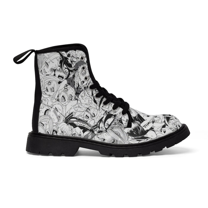 Men's Canvas Boots Ahegao Anime Girls