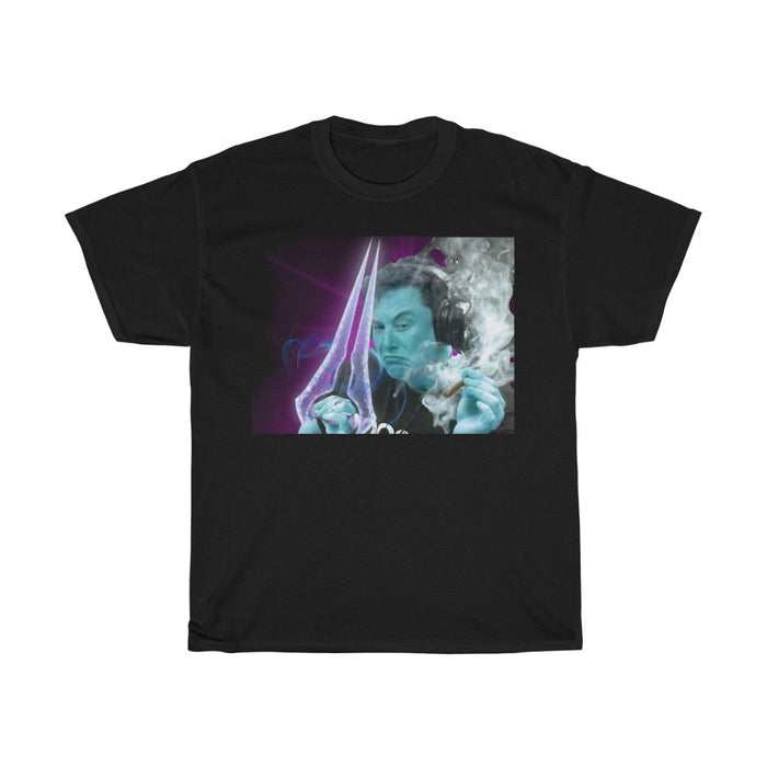 Unisex Heavy Cotton Tee Elitemon Musk// Elon Musk Smoking Meme Shirt // Halo Inspired T-shirt