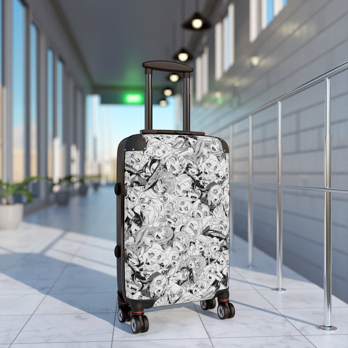 Anime Cabin Suitcase Ahegao Pattern // Travel Bag