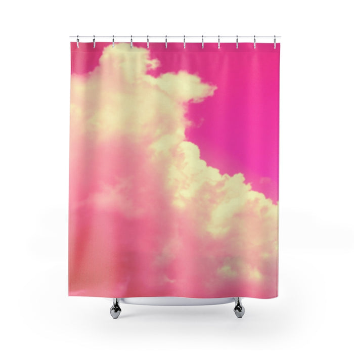Pink Shower Curtains Head In The Clouds.