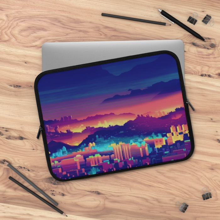 Vibrant Retro City Sun Set Laptop Sleeve / Case