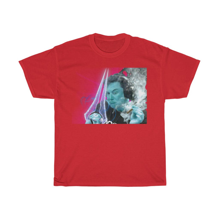 Unisex Heavy Cotton Tee Elitemon Musk// Elon Musk Smoking Meme Shirt // Halo Inspired T-shirt
