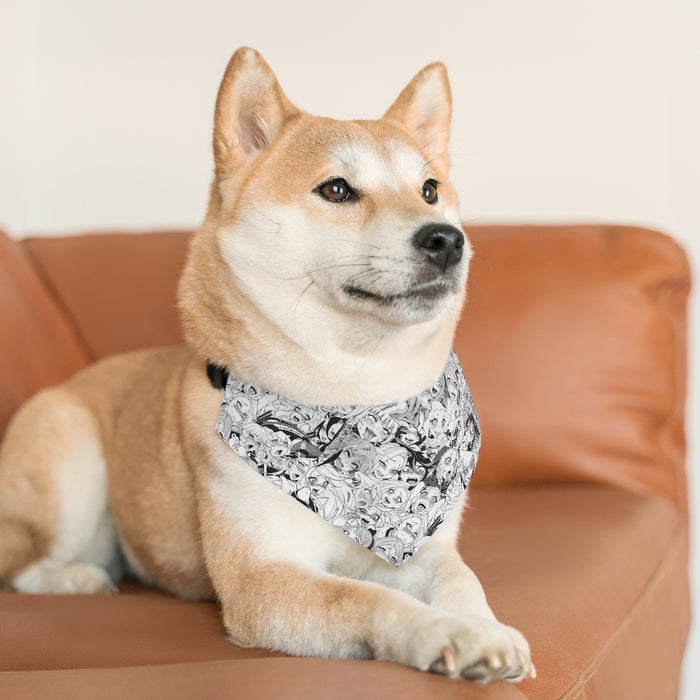Ahegao Pattern Pet Bandana Collar // Anime Dog Collar // Cat Bandana