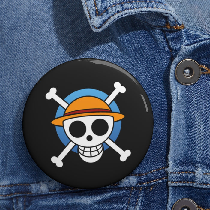 One Piece Pin  Straw Hat Jolly Roger// Anime Button