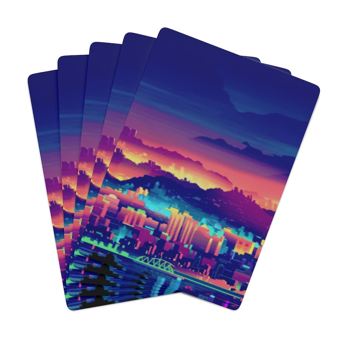 Vibrant Retro City Poker Cards / Playing Cards