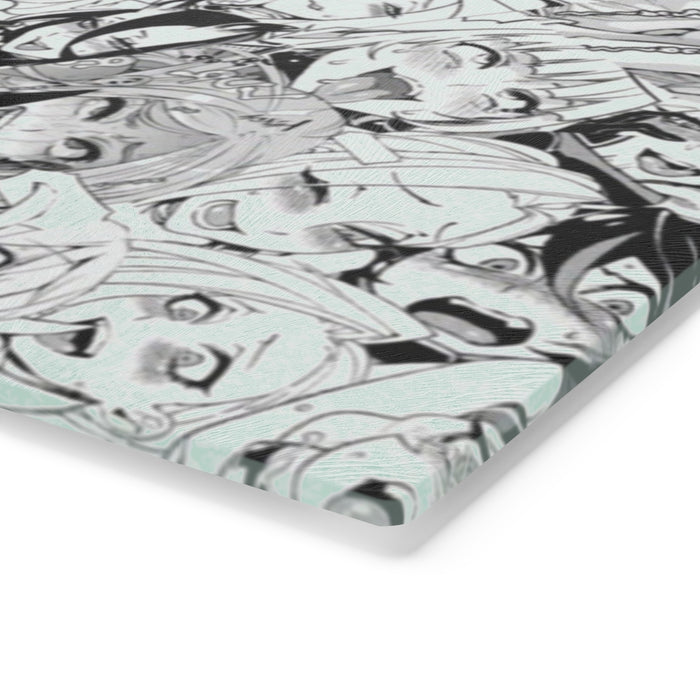 Ahegao Pattern Tempered Glass Anime Cutting Board