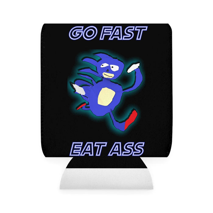 Go Fast Eat Ass Can Cooler Sleeve // Sanic Meme Beer Koozie