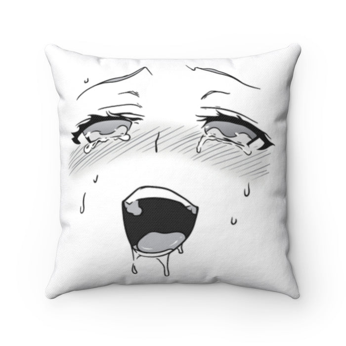 Spun Polyester Square Pillow Anime Ahegao Face