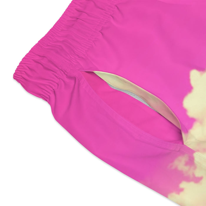 Head In The Clouds Swim Trunks // Pink Japanese Kanji Swim Shorts