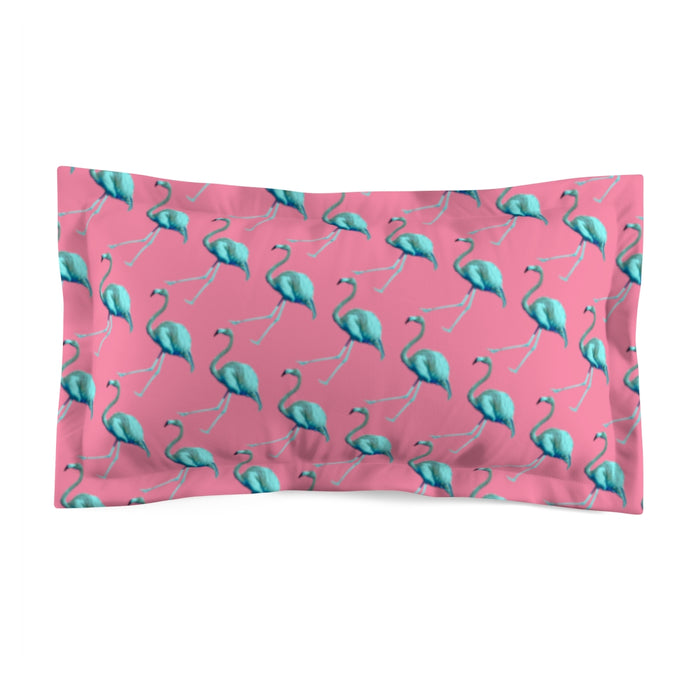 Bluemingo Microfiber Pillow Sham //Blue Flamingo Pillow case