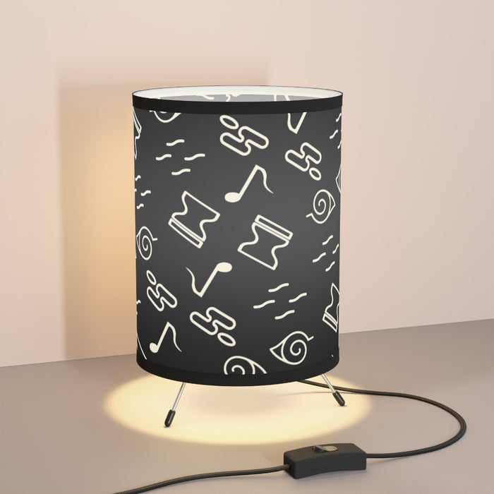 Anime Tripod Lamp with High-Res Printed Shade, US/CA plug Hidden Village symbols