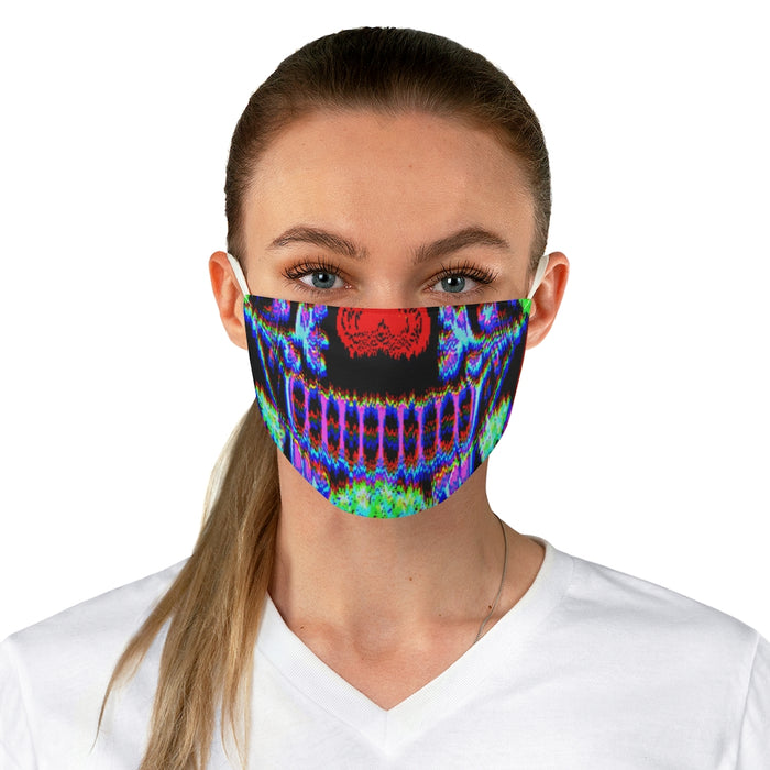 Neon Sugar Skull Face Mask // Scary Cloth Mask // Smile Mask