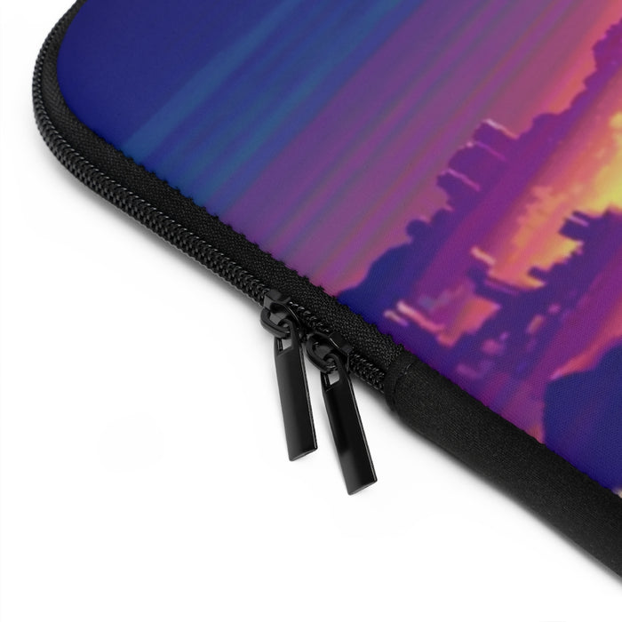 Vibrant Retro City Sun Set Laptop Sleeve / Case