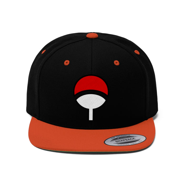 Anime Snapback Unisex Flat Bill Hat // Uchiha Crest Symbol Cap