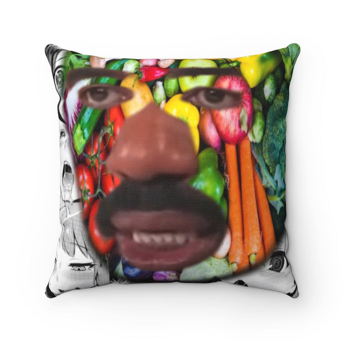 Square Pillow Veggie Steve Harvie // Ahegao Funny Meme Pillow