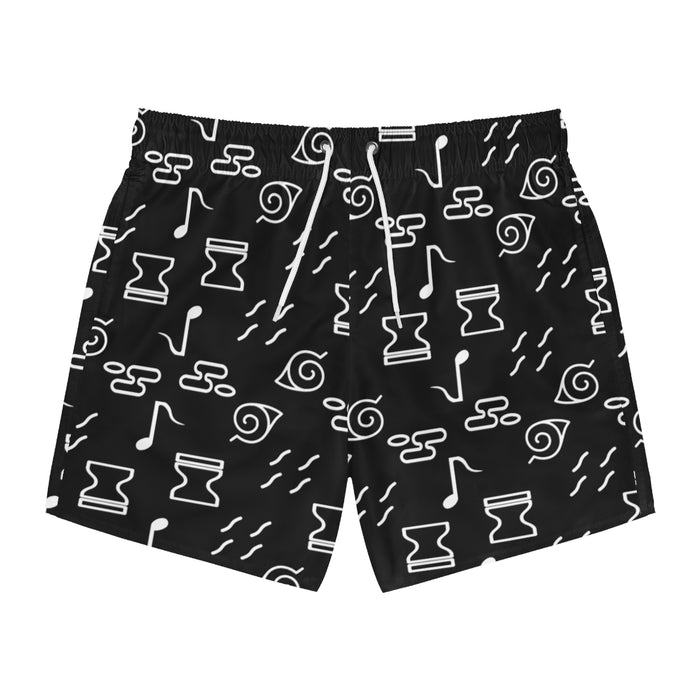 Hidden Village Symbols Swim Trunks // Anime Swim Shorts